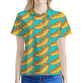 Drawing Hot Dog Pattern Print Women's Polo Shirt