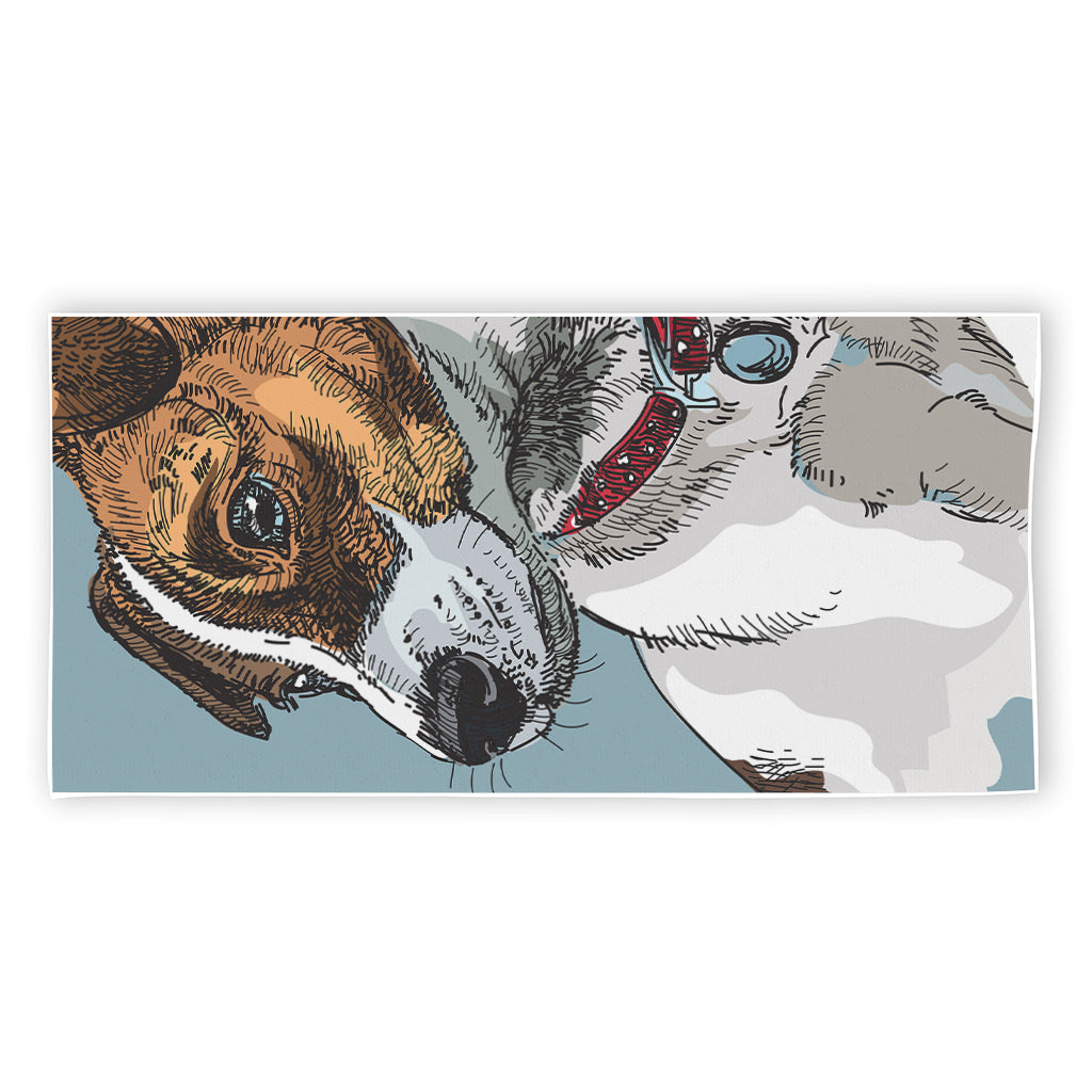 Drawing Jack Russell Terrier Print Beach Towel