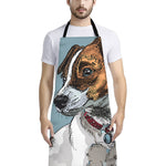 Drawing Jack Russell Terrier Print Bib Apron With Pocket