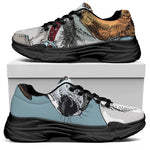 Drawing Jack Russell Terrier Print Black Chunky Shoes