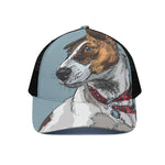 Drawing Jack Russell Terrier Print Black Mesh Trucker Cap