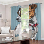 Drawing Jack Russell Terrier Print Blackout Grommet Curtains
