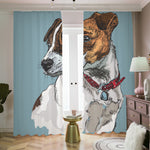 Drawing Jack Russell Terrier Print Blackout Pencil Pleat Curtains