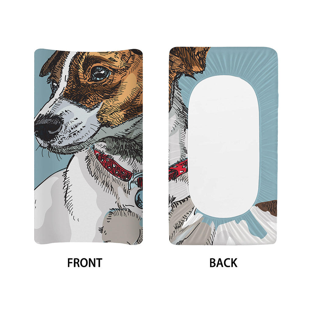 Drawing Jack Russell Terrier Print Changing Pad Cover