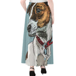 Drawing Jack Russell Terrier Print Chiffon Maxi Skirt