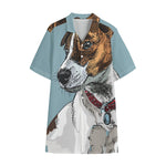 Drawing Jack Russell Terrier Print Cotton Hawaiian Shirt