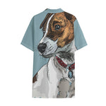 Drawing Jack Russell Terrier Print Cotton Hawaiian Shirt