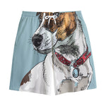 Drawing Jack Russell Terrier Print Cotton Shorts