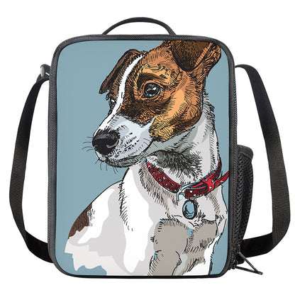 Drawing Jack Russell Terrier Print Crossbody Lunch Bag