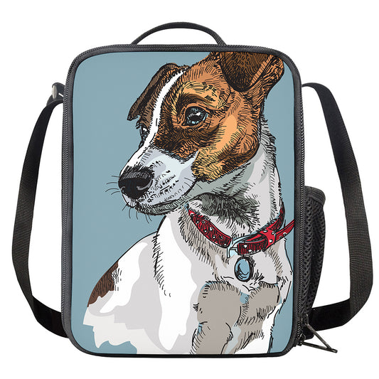 Drawing Jack Russell Terrier Print Crossbody Lunch Bag