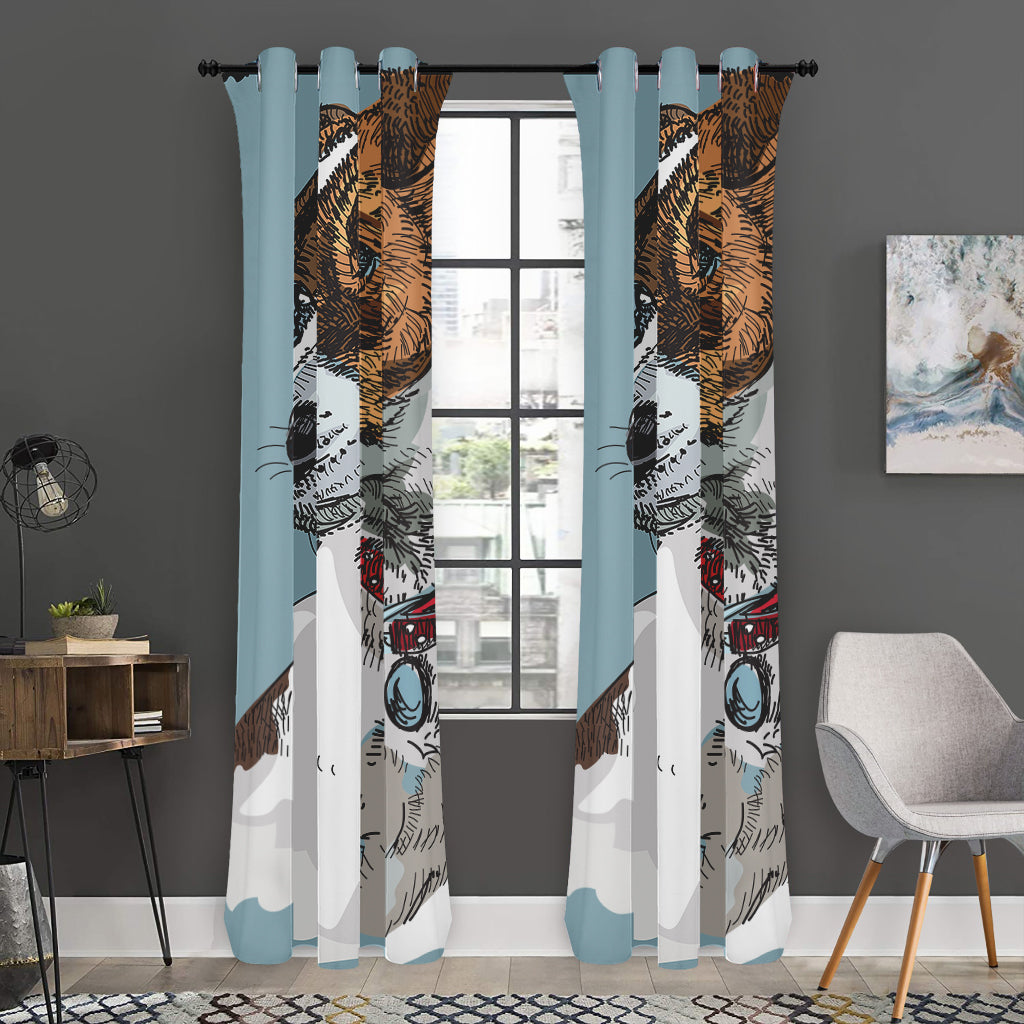 Drawing Jack Russell Terrier Print Curtain