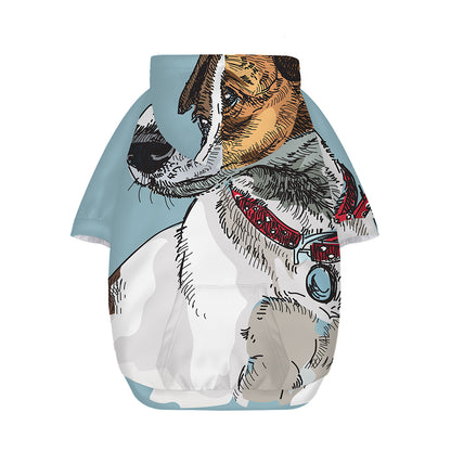 Drawing Jack Russell Terrier Print Dog Zip Up Hoodie
