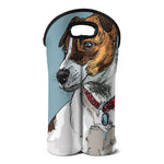 Drawing Jack Russell Terrier Print Double Neoprene Wine Tote