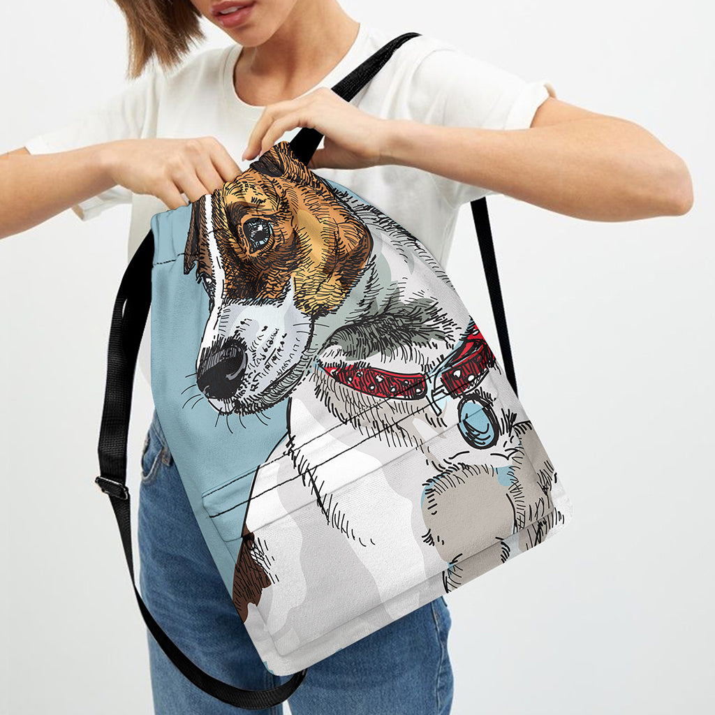 Drawing Jack Russell Terrier Print Drawstring Backpack