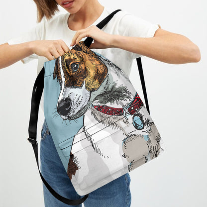 Drawing Jack Russell Terrier Print Drawstring Backpack