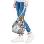 Drawing Jack Russell Terrier Print Drawstring Bag