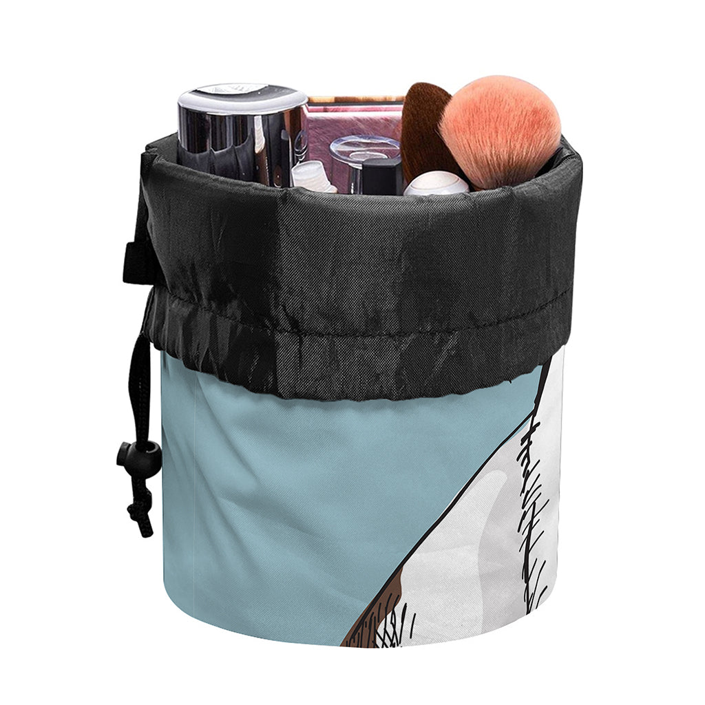 Drawing Jack Russell Terrier Print Drawstring Makeup Bag