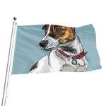 Drawing Jack Russell Terrier Print Flag