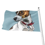 Drawing Jack Russell Terrier Print Flag