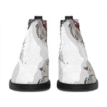 Drawing Jack Russell Terrier Print Flat Ankle Boots