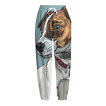 Drawing Jack Russell Terrier Print Fleece Lined Knit Pants