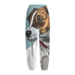 Drawing Jack Russell Terrier Print Fleece Lined Knit Pants