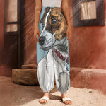 Drawing Jack Russell Terrier Print Harem Pants