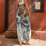 Drawing Jack Russell Terrier Print Harem Pants