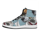 Drawing Jack Russell Terrier Print High Top Leather Sneakers