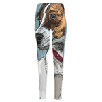 Drawing Jack Russell Terrier Print High-Waisted Pocket Leggings