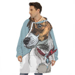 Drawing Jack Russell Terrier Print Hoodie Blanket