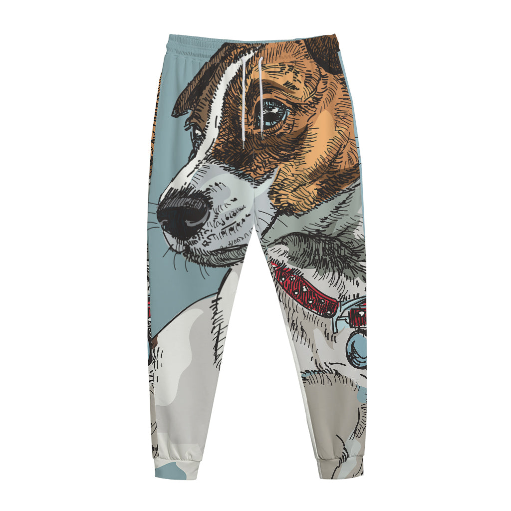 Drawing Jack Russell Terrier Print Jogger Pants