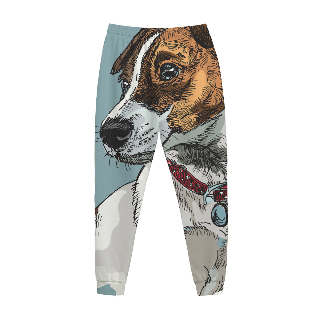 Drawing Jack Russell Terrier Print Jogger Pants