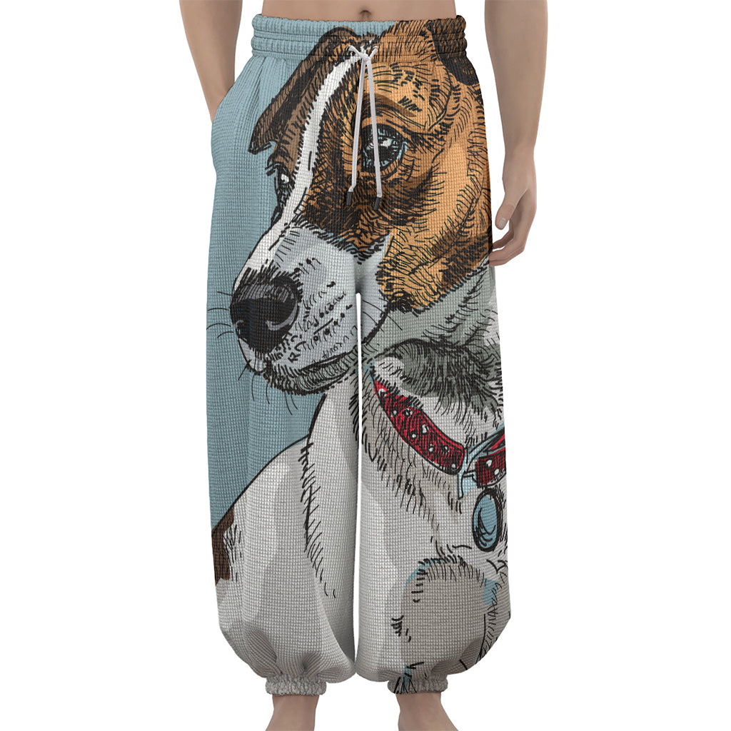 Drawing Jack Russell Terrier Print Lantern Pants