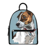 Drawing Jack Russell Terrier Print Leather Backpack