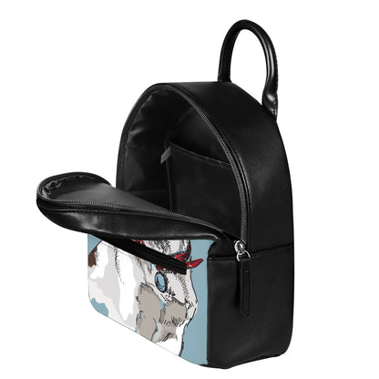 Drawing Jack Russell Terrier Print Leather Backpack
