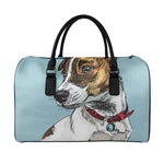 Drawing Jack Russell Terrier Print Leather Duffle Bag