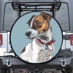 Drawing Jack Russell Terrier Print Leather Spare Tire Cover