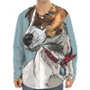 Drawing Jack Russell Terrier Print Long Sleeve Baseball Jersey