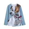 Drawing Jack Russell Terrier Print Long Sleeve Short Coat