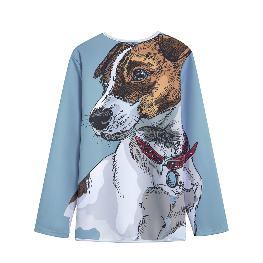 Drawing Jack Russell Terrier Print Long Sleeve Short Coat