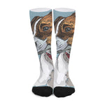 Drawing Jack Russell Terrier Print Long Socks
