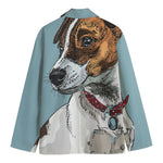 Drawing Jack Russell Terrier Print Men's Cotton Blazer