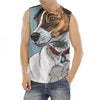 Drawing Jack Russell Terrier Print Men's Fitness Tank Top