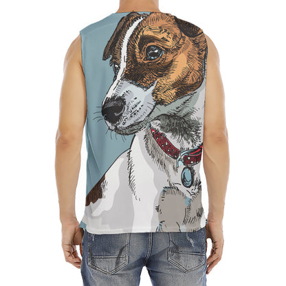 Drawing Jack Russell Terrier Print Men's Fitness Tank Top