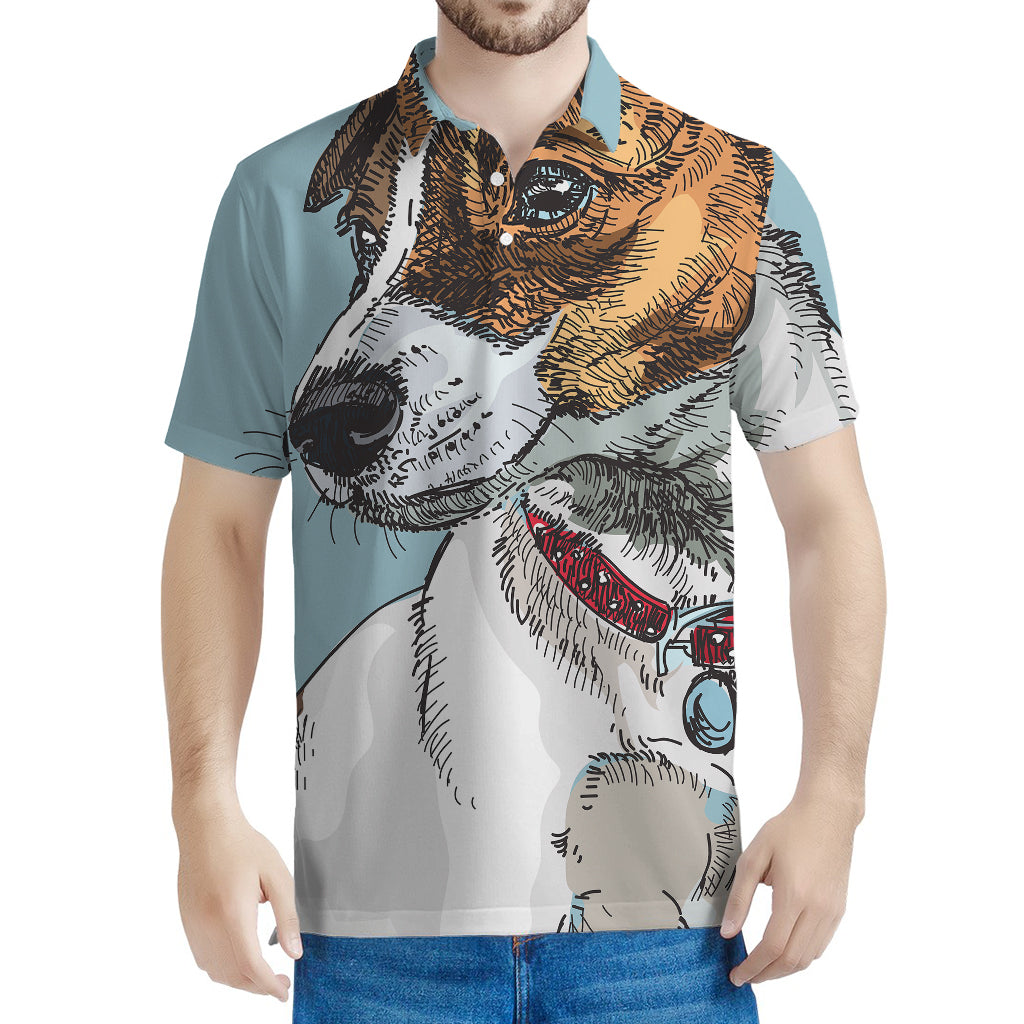 Drawing Jack Russell Terrier Print Men's Polo Shirt
