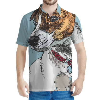 Drawing Jack Russell Terrier Print Men's Polo Shirt
