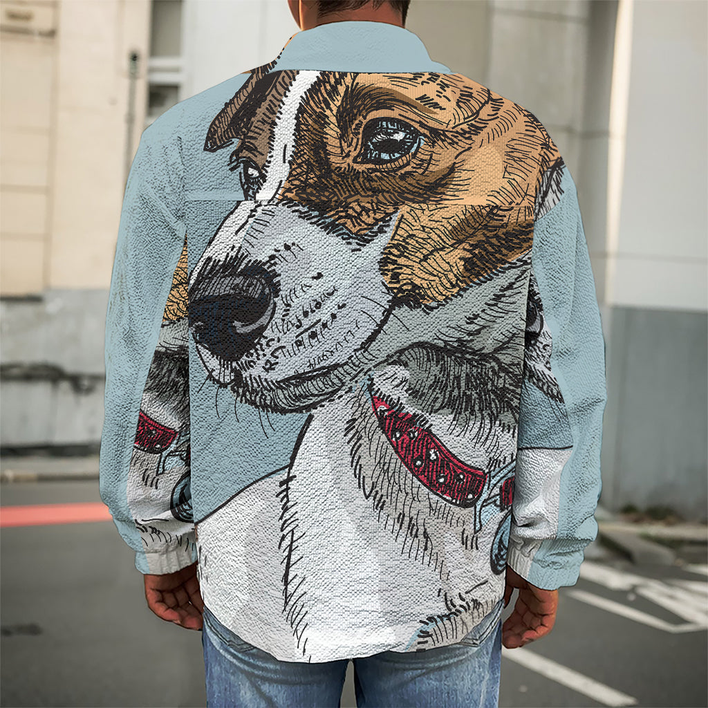 Drawing Jack Russell Terrier Print Men's Shirt Jacket