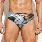 Drawing Jack Russell Terrier Print Men's Swim Briefs