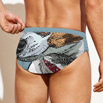 Drawing Jack Russell Terrier Print Men's Swim Briefs